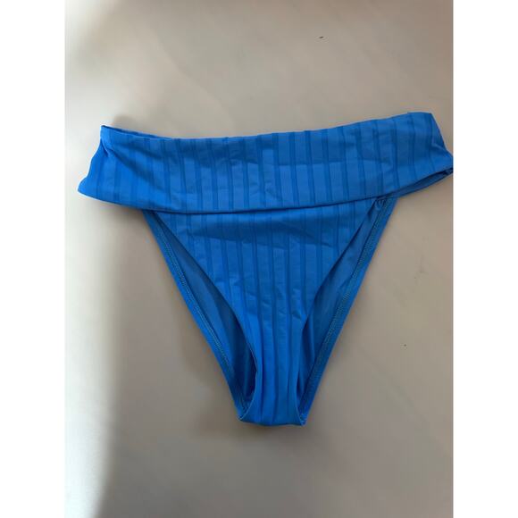 Vitamin A EMMI High Waist Rib Bikini Bottoms Dream Blue Sz large - Picture 4 of 4